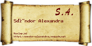 Sándor Alexandra névjegykártya